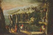 Pietro, Nicolo di Landschaft mit Damen und Reitern France oil painting artist